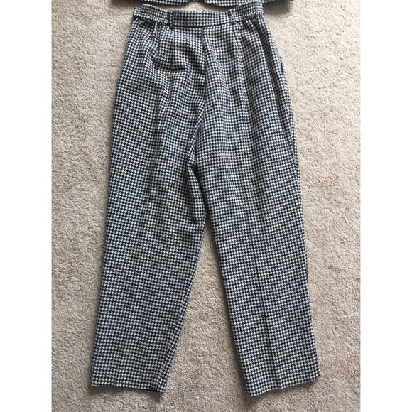Vintage Wool Houndstooth Checkered Pantsuit Set - Picture 10 of 16